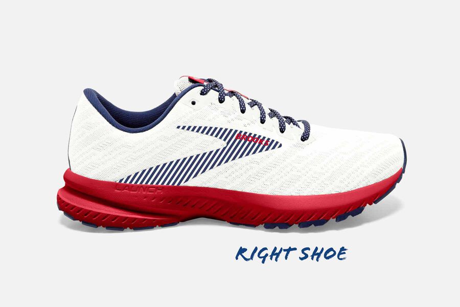 Zapatillas Running Brooks Launch 7 Mujer Blancas/Azules/Rojas Baratas LHEM17635